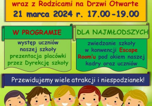 Plakat informujący o Drzwiach Otwartych