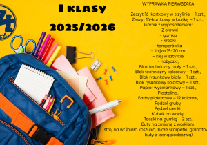 lista zakupów dla pierwszoklasisty
