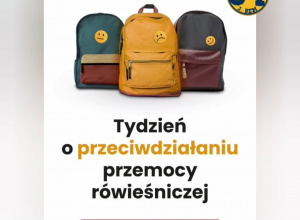 Plakat Stop przemocy rówieśniczej